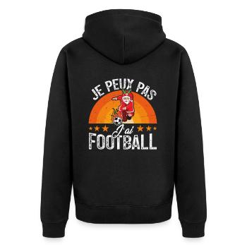 Je Peux Pas J'ai Foot cadeau de noël - Veste à capuche bio Premium Unisexe - noir - Dos - Nico (187cm)