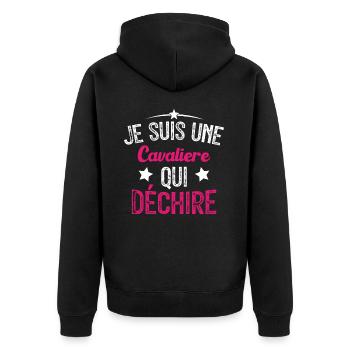 Je suis une Cavalière Qui Déchire - Veste à capuche bio Premium Unisexe - noir - Dos - Nico (187cm)