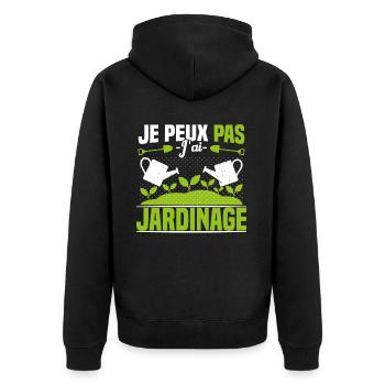 Je Peux Pas J'ai Jardinage Jardinier Humour Cadeau - Veste à capuche bio Premium Unisexe - noir - Dos - Nico (187cm)