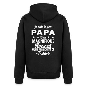 Papa d'un magnifique Avocat Humour Cadeau - Veste à capuche bio Premium Unisexe - noir - Dos - Nico (187cm)