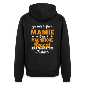 Mamie d'un magnifique Avocat Humour Cadeau - Veste à capuche bio Premium Unisexe - noir - Dos - Nico (187cm)