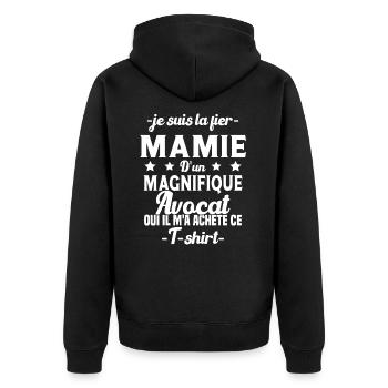 Mamie d'un magnifique Avocat Humour Cadeau - Veste à capuche bio Premium Unisexe - noir - Dos - Nico (187cm)