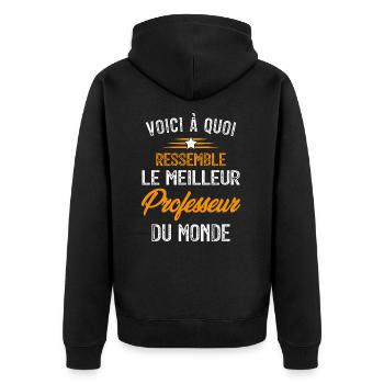 Voici à Quoi Ressemble le Meilleur Professeur - Veste à capuche bio Premium Unisexe - noir - Dos - Nico (187cm)