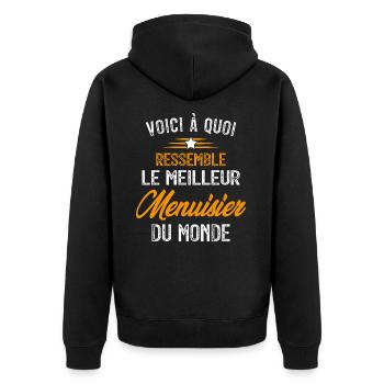 Voici à quoi ressemble le Meilleur Menuisier - Veste à capuche bio Premium Unisexe - noir - Dos - Nico (187cm)