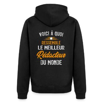 Voici à Quoi Ressemble le Meilleur Rédacteur - Veste à capuche bio Premium Unisexe - noir - Dos - Nico (187cm)