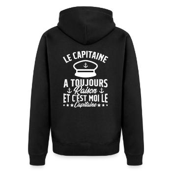 Le Capitaine A Toujours Raison C'est Moi Capitaine - Veste à capuche bio Premium Unisexe - noir - Dos - Nico (187cm)