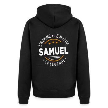 Samuel L'Homme Le Mythe La Légende - Veste à capuche bio Premium Unisexe - noir - Dos - Nico (187cm)