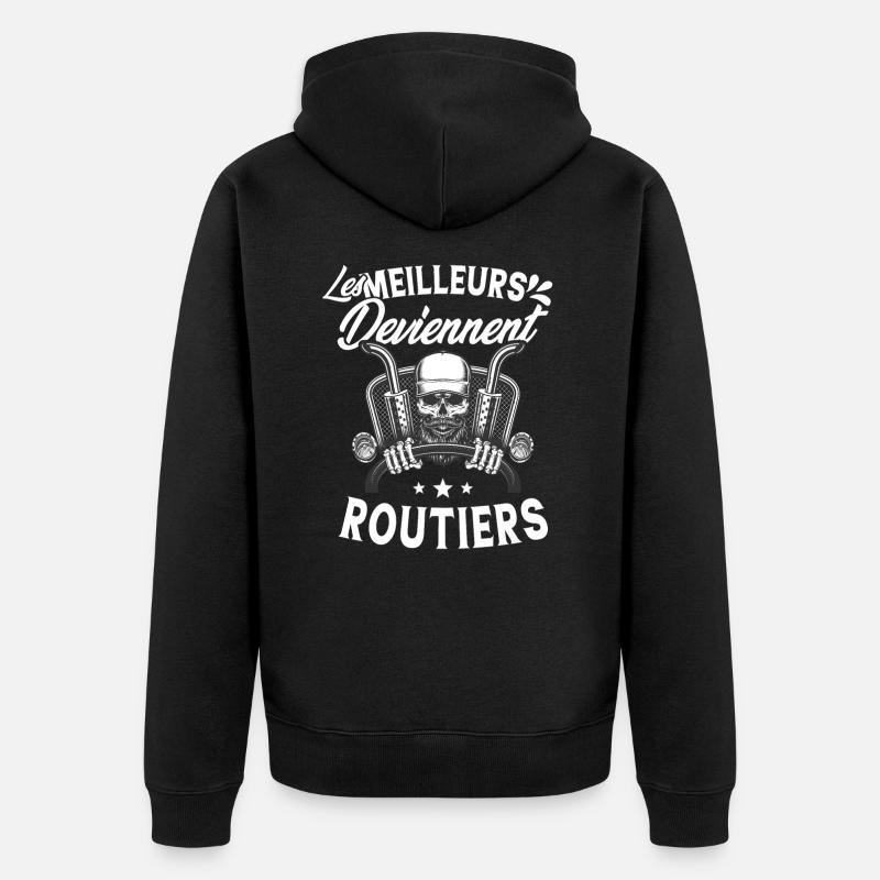 les meilleurs deviennent routiers - Veste à capuche bio Premium Unisexe - noir