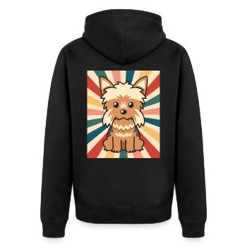 Mignon Yorkshire Terrier Race de chien 80s 90s Rétro - Veste à capuche bio Premium Unisexe - noir - Dos - Nico (187cm)