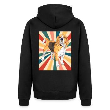 Mignon Beagle Dog Breed 80s 90s Retro Style Vintage - Veste à capuche bio Premium Unisexe - noir - Dos - Nico (187cm)