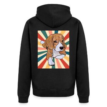 Mignon Beagle Dog Breed 80s 90s Retro Style Vintage - Veste à capuche bio Premium Unisexe - noir - Dos - Nico (187cm)
