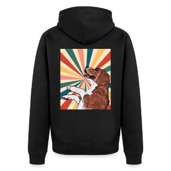 Mignon Beagle Dog Breed 80s 90s Retro Style Vintage - Veste à capuche bio Premium Unisexe - noir - Dos - Nico (187cm)