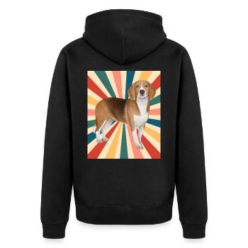 Mignon Beagle Dog Breed 80s 90s Retro Style Vintage - Veste à capuche bio Premium Unisexe - noir - Dos - Nico (187cm)