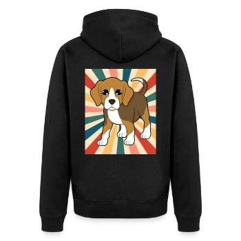 Mignon Beagle Dog Breed 80s 90s Retro Style Vintage - Veste à capuche bio Premium Unisexe - noir - Dos - Nico (187cm)