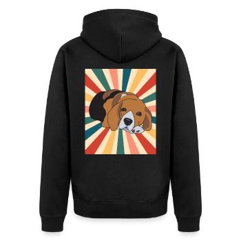 Mignon Beagle Dog Breed 80s 90s Retro Style Vintage - Veste à capuche bio Premium Unisexe - noir - Dos - Nico (187cm)