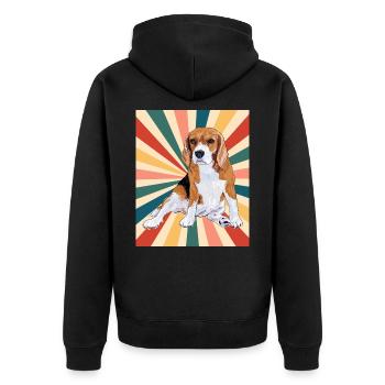 Mignon Beagle Dog Breed 80s 90s Retro Style Vintage - Veste à capuche bio Premium Unisexe - noir - Dos - Nico (187cm)