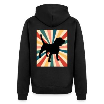 Mignon Beagle Dog Breed 80s 90s Retro Style Vintage - Veste à capuche bio Premium Unisexe - noir - Dos - Nico (187cm)