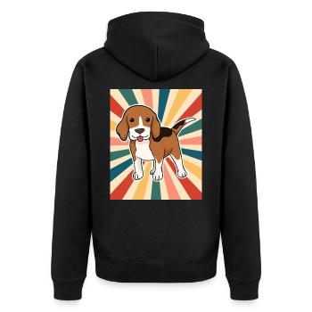 Mignon Beagle Dog Breed 80s 90s Retro Style Vintage - Veste à capuche bio Premium Unisexe - noir - Dos - Nico (187cm)