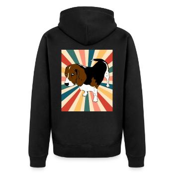 Mignon Beagle Dog Breed 80s 90s Retro Style Vintage - Veste à capuche bio Premium Unisexe - noir - Dos - Nico (187cm)