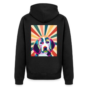 Mignon Beagle Dog Breed 80s 90s Retro Style Vintage - Veste à capuche bio Premium Unisexe - noir - Dos - Nico (187cm)
