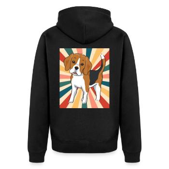 Mignon Beagle Dog Breed 80s 90s Retro Style Vintage - Veste à capuche bio Premium Unisexe - noir - Dos - Nico (187cm)