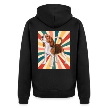 Mignon Beagle Dog Breed 80s 90s Retro Style Vintage - Veste à capuche bio Premium Unisexe - noir - Dos - Nico (187cm)