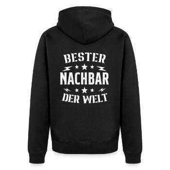 Meilleur Voisin Du Monde Humour Cadeau - Veste à capuche bio Premium Unisexe - noir - Dos - Nico (187cm)