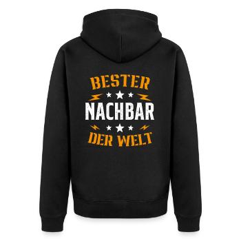 Meilleur Voisin Du Monde Humour Cadeau - Veste à capuche bio Premium Unisexe - noir - Dos - Nico (187cm)