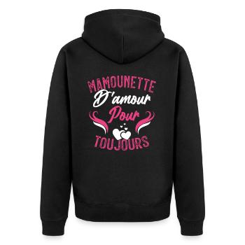 Femme Mamounette D'amour Cadeau Fête Des Mamie - Veste à capuche bio Premium Unisexe - noir - Dos - Nico (187cm)