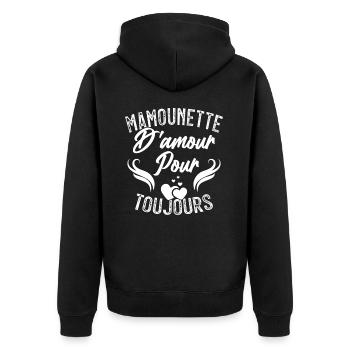 Femme Mamounette D'amour Cadeau Fête Des Mamie - Veste à capuche bio Premium Unisexe - noir - Dos - Nico (187cm)