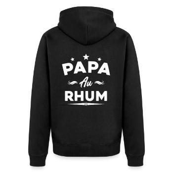 Papa Au Rhum Apéro Fête Des Pères - Veste à capuche bio Premium Unisexe - noir - Dos - Nico (187cm)