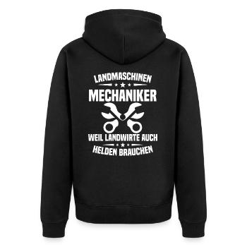 Mécanicien en machines agricoles Tracteur - Veste à capuche bio Premium Unisexe - noir - Dos - Nico (187cm)