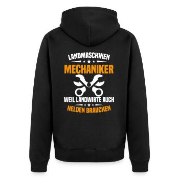 Mécanicien en machines agricoles Tracteur - Veste à capuche bio Premium Unisexe - noir - Dos - Nico (187cm)