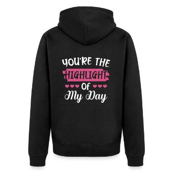 You are the highlight of my daily life Valentine's Day - Unisex Premium Organic Zip Hoodie - black - Back - Nico (187cm)