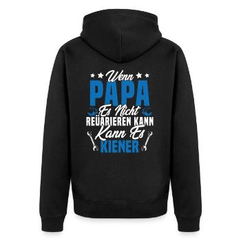 Si papa ne peut pas le réparer personne ne peut - Veste à capuche bio Premium Unisexe - noir - Dos - Nico (187cm)