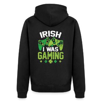 Irish I Was Gaming - Veste à capuche bio Premium Unisexe - noir - Dos - Nico (187cm)
