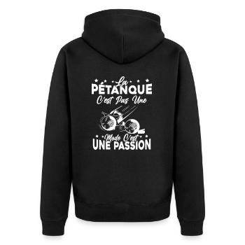 la pétanque Est Une Passion Cadeau - Veste à capuche bio Premium Unisexe - noir - Dos - Nico (187cm)