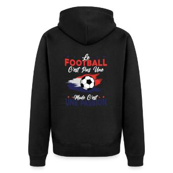 le football Est Une Passion joueur de foot - Veste à capuche bio Premium Unisexe - noir - Dos - Nico (187cm)