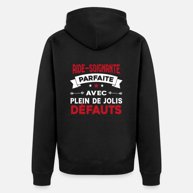 Aide soignante parfaite Cadeau Humour - Veste à capuche bio Premium Unisexe - noir