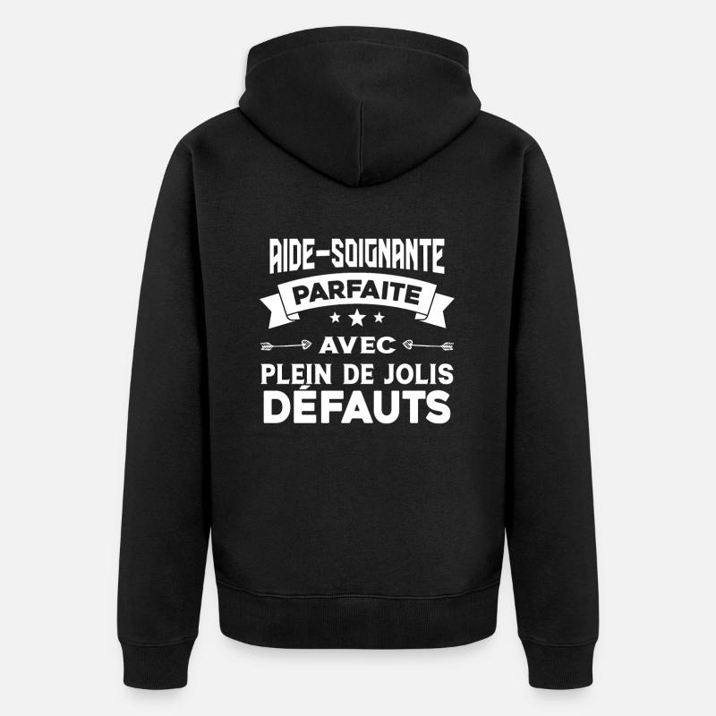 Aide soignante parfaite Cadeau Humour - Veste à capuche bio Premium Unisexe - noir