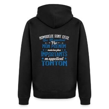 Les Plus Importants M'appellent Tonton Cadeau - Veste à capuche bio Premium Unisexe - noir - Dos - Nico (187cm)