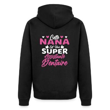 Cette Nana Est Une Super Assistante Dentaire - Veste à capuche bio Premium Unisexe - noir - Dos - Nico (187cm)