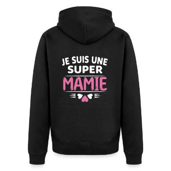 Super Mamie Cadeau de Noël Fête des Grands Mères - Veste à capuche bio Premium Unisexe - noir - Dos - Nico (187cm)