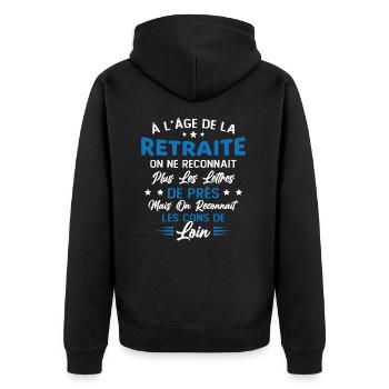 Avec l'age on reconnaît les cons de loin - Veste à capuche bio Premium Unisexe - noir - Dos - Nico (187cm)