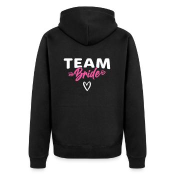 Team Braut Bride - Unisex Premium Organic Zip Hoodie - black - Back - Nico (187cm)