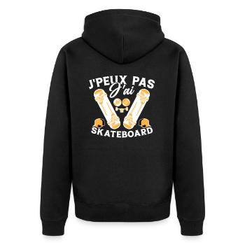 Je Peux Pas J'ai Skate Humour Cadeau - Veste à capuche bio Premium Unisexe - noir - Dos - Nico (187cm)