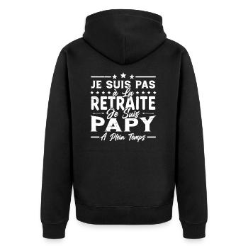 Je ne suis pas retraité je suis papy à plein temps - Veste à capuche bio Premium Unisexe - noir - Dos - Nico (187cm)