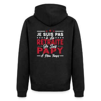 Je ne suis pas retraité je suis papy à plein temps - Veste à capuche bio Premium Unisexe - noir - Dos - Nico (187cm)