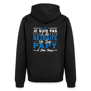 Je ne suis pas retraité je suis papy à plein temps - Veste à capuche bio Premium Unisexe - noir - Dos - Nico (187cm)