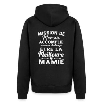 Mission Maman Accomplie - Future Meilleure Mamie - Veste à capuche bio Premium Unisexe - noir - Dos - Nico (187cm)